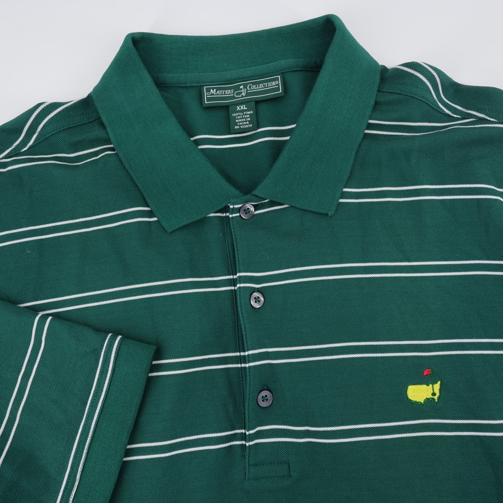 Masters Collection Striped Pima Cotton Polo Green Short Sleeve Mens XXL